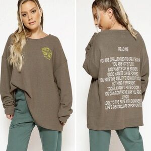 BOYS LIE Read Me Thermal Oversized Long Sleeve Top